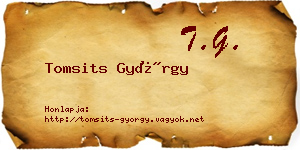 Tomsits György névjegykártya