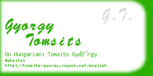 gyorgy tomsits business card